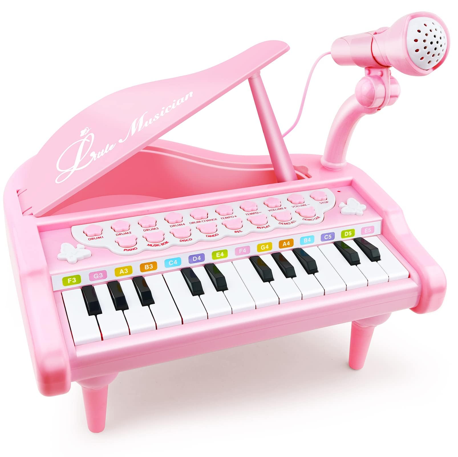 Love&Mini Piano Keyboard Toy for Girls - 24 Keys Toddler Music Toy